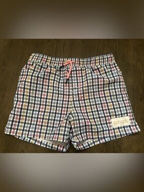 The Beaufort Bonnet Company Tortola Swim Trunks Pier Pointe Plaid Size 14
